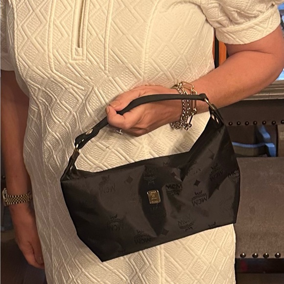 MCM Handbags - Rare- Mini- MCM Black arm Bag with Gold Accents!! Rare design